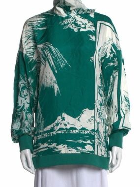 Tibi Silk Printed Top